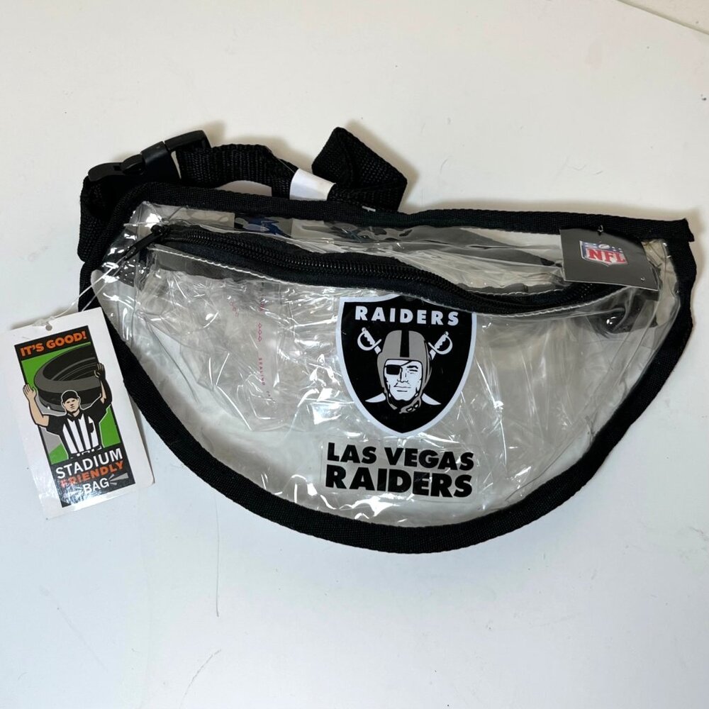Raiders Las Vegas NFL Clear Fanny pack Zipper Team Logo Belt bag NWT